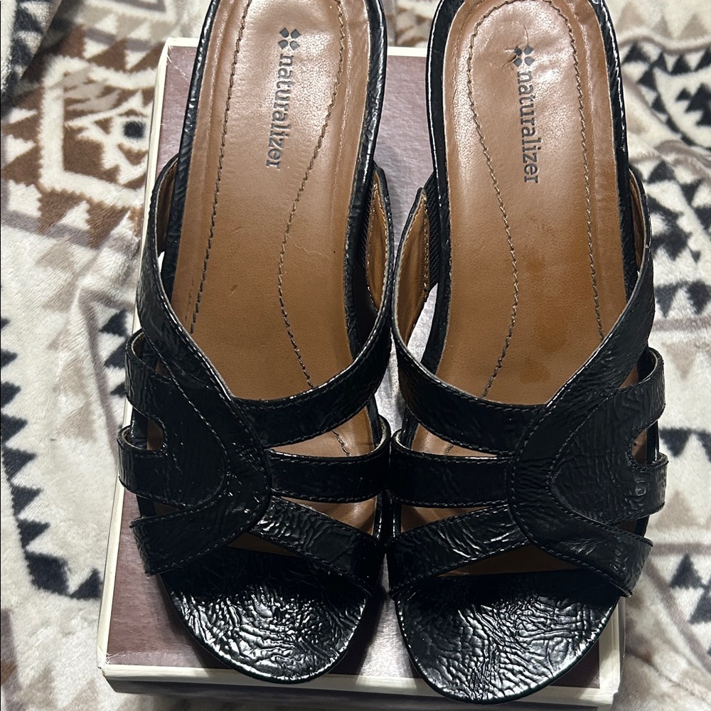 Naturalizer Black Women’s Strappy Slide Mules